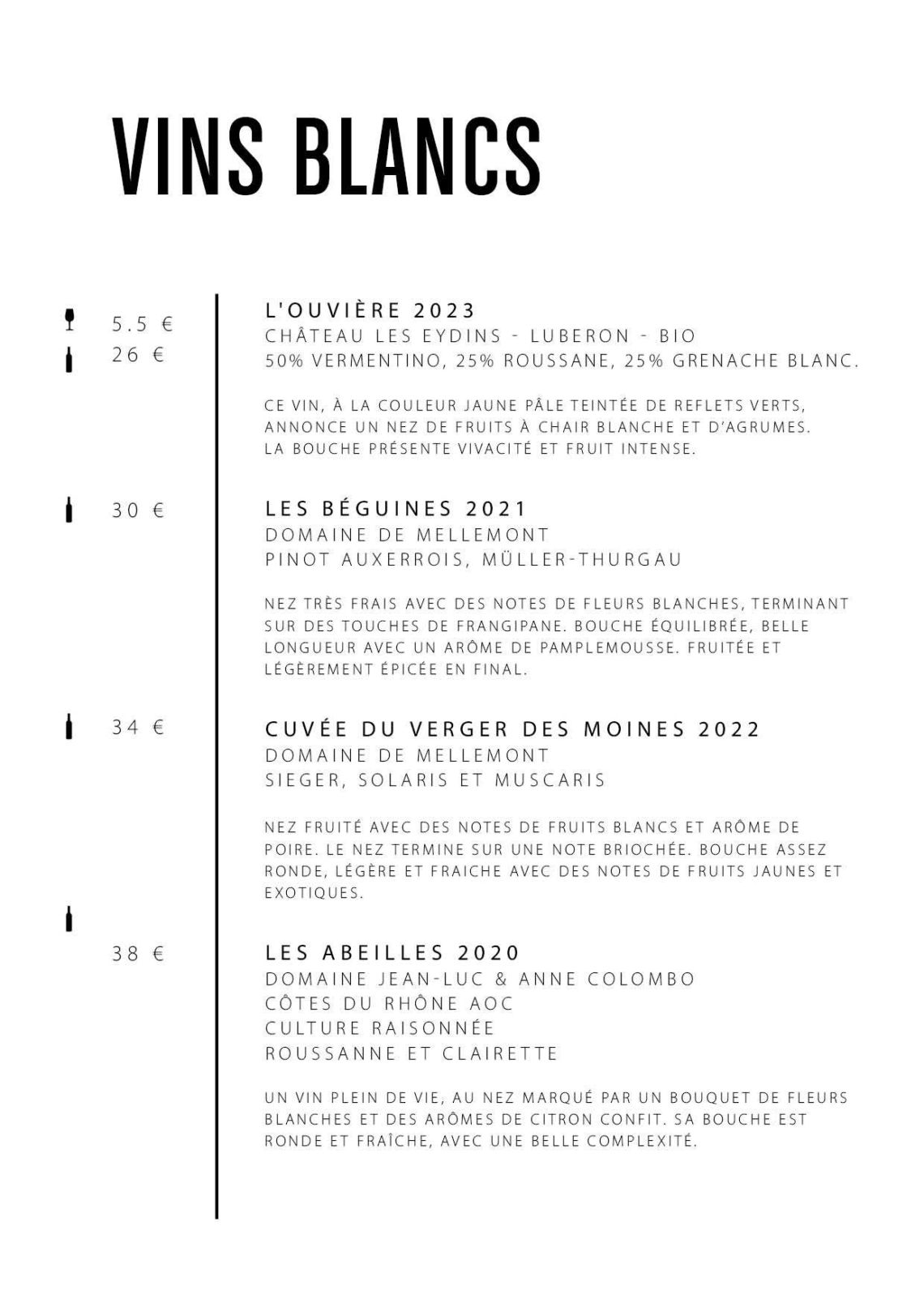 Carte Table Octobre à décembre 202420